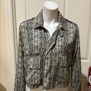BlankNYC Snakeskin Print Women's Crop Jacket